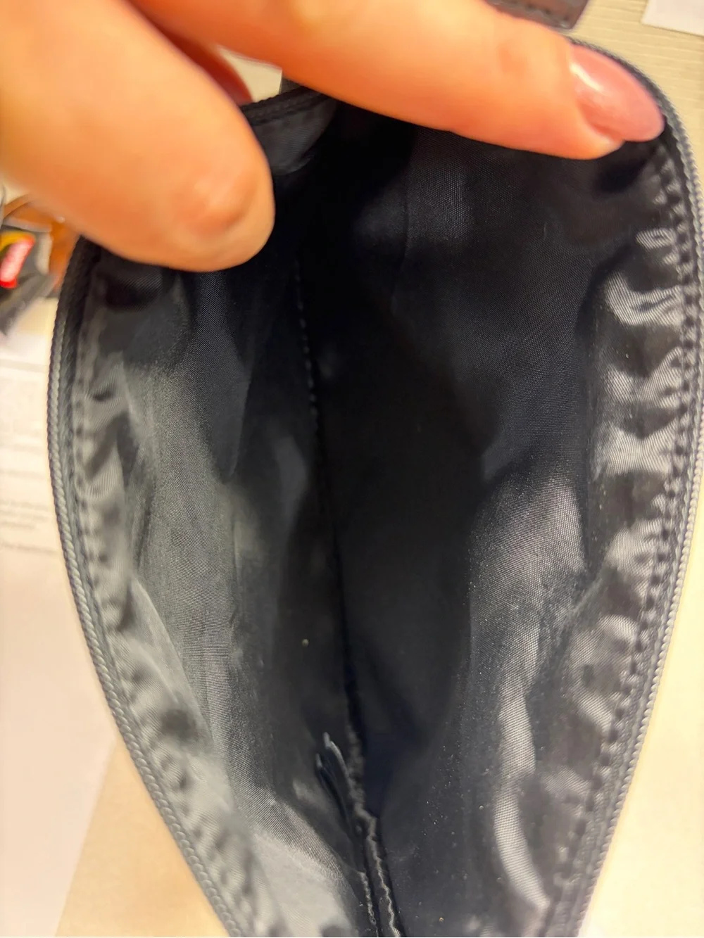 Dior Beauty black canvas pouch with silver logo